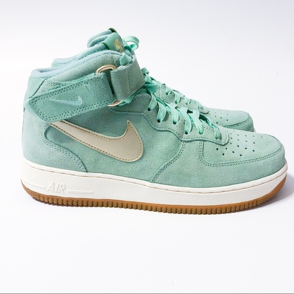 Nike Mint Green Air Force 1 07 Mid Season Size 9.5 - Picture 2 of 14